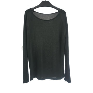 Black Round Collar Leisure Jumper